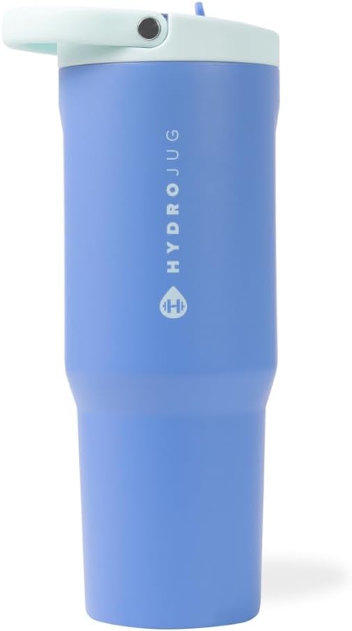 HydroJug Sport - Stainless Steel Tumbler with Straw, Vacuum Insulated, 40oz Leakproof Water Bottle, Ergonomic Design, Reusable, Dishwasher Safe, Rubber Base, Durable for Gym or Outdoors, Sage