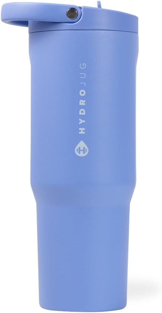 HydroJug Sport - Stainless Steel Tumbler with Straw, Vacuum Insulated, 40oz Leakproof Water Bottle, Ergonomic Design, Reusable, Dishwasher Safe, Rubber Base, Durable for Gym or Outdoors, Sage