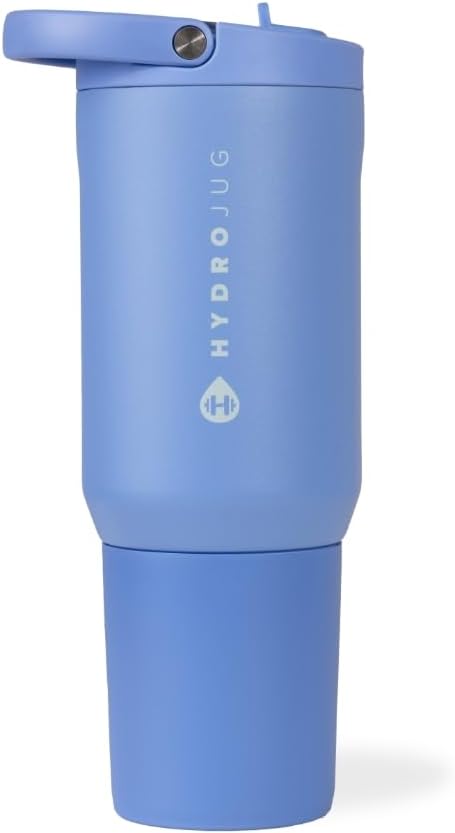 HydroJug Sport - Stainless Steel Tumbler with Straw, Vacuum Insulated, 40oz Leakproof Water Bottle, Ergonomic Design, Reusable, Dishwasher Safe, Rubber Base, Durable for Gym or Outdoors, Sage