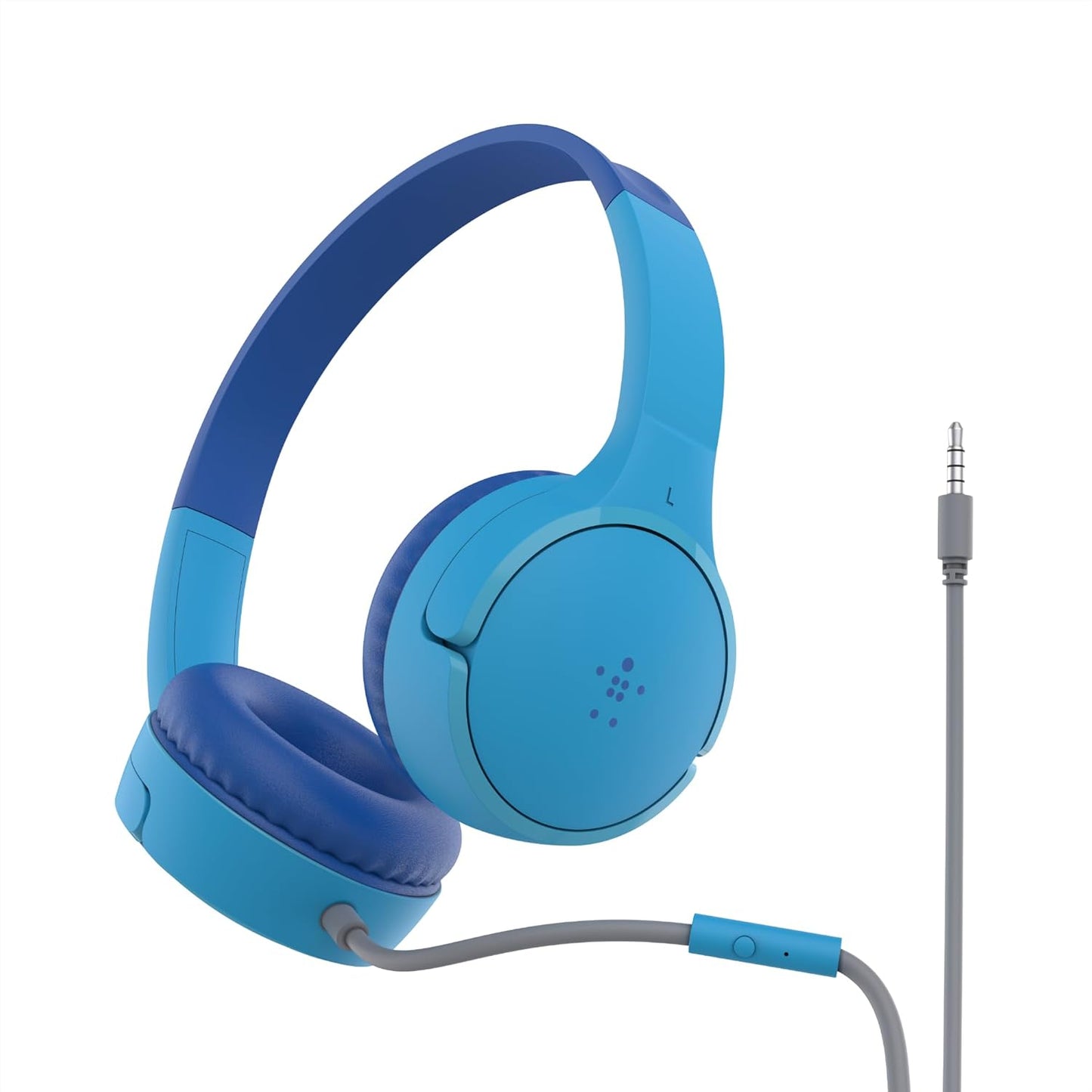 Belkin SoundForm Mini - Wireless Bluetooth Headphones for Kids with 30H Battery Life, 85dB Safe Volume Limit, Built-in Microphone - Kids On-Ear Earphones for iPhone, iPad, Fire Tablet & More - Blue