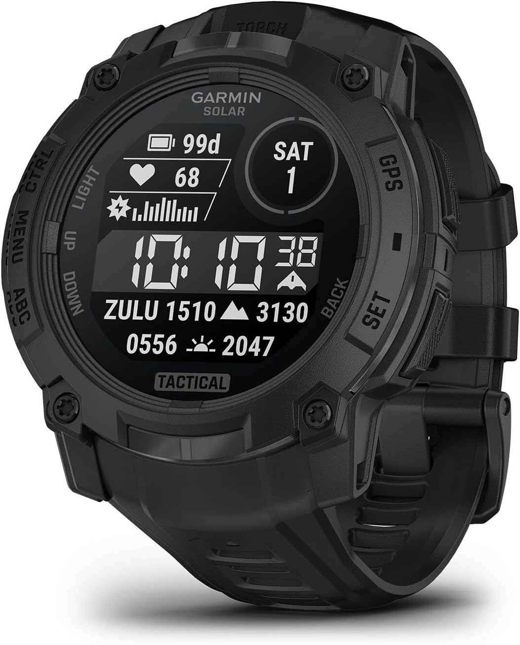 Garmin Instinct® 3 45mm, AMOLED Display, Rugged Outdoor GPS Smartwatch, Metal-Reinforced Bezel, Built-in Flashlight, Up to 18 Days of Battery Life, Black