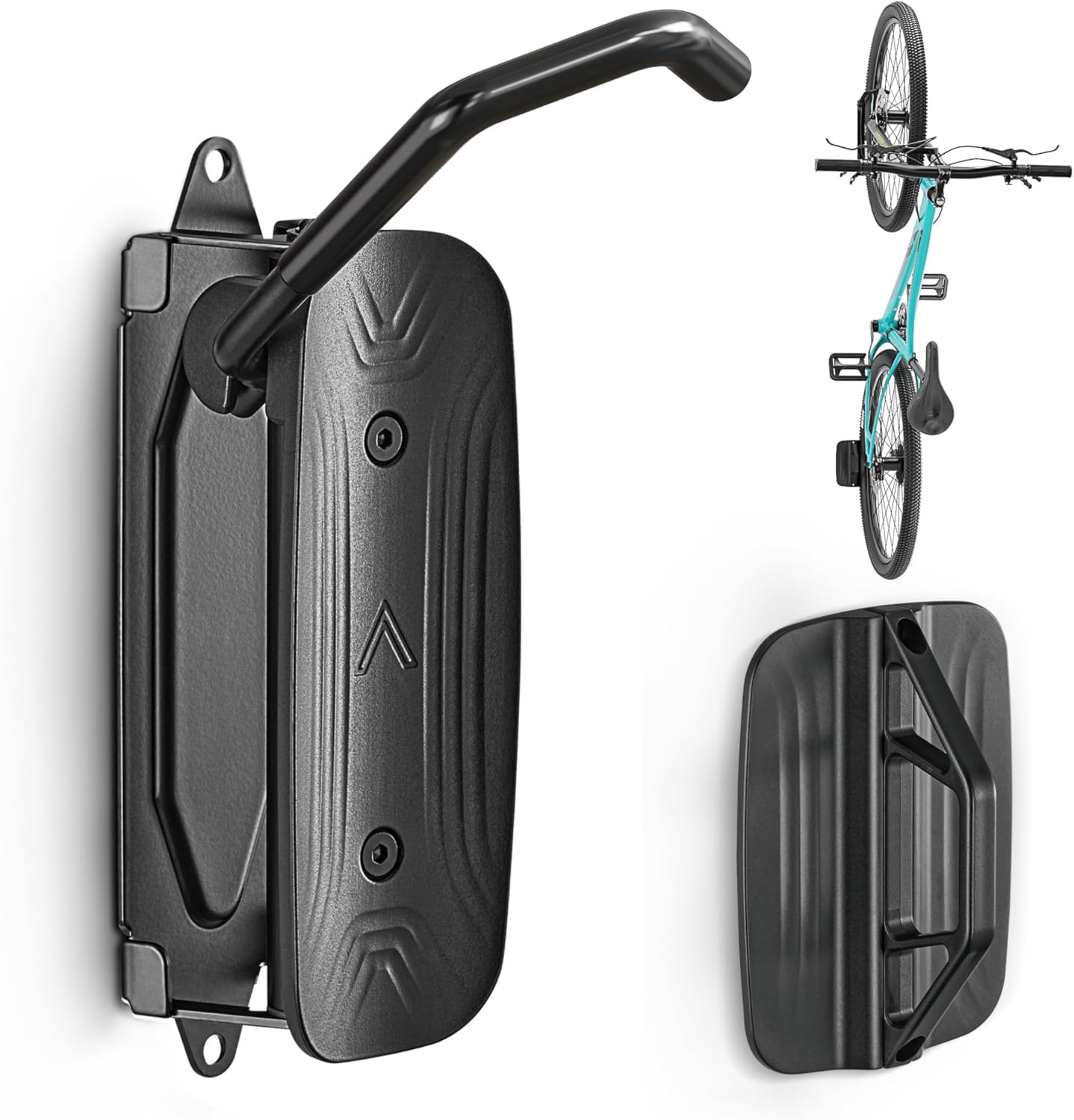 monTEK Swivel Bike Wall Mount, Bike Hangers for Garage, Space-Saving Vertical Bike Rack, Sturdy Bike Storage Rack Holds Up to 66lbs, Easy to Install, 4 Pack
