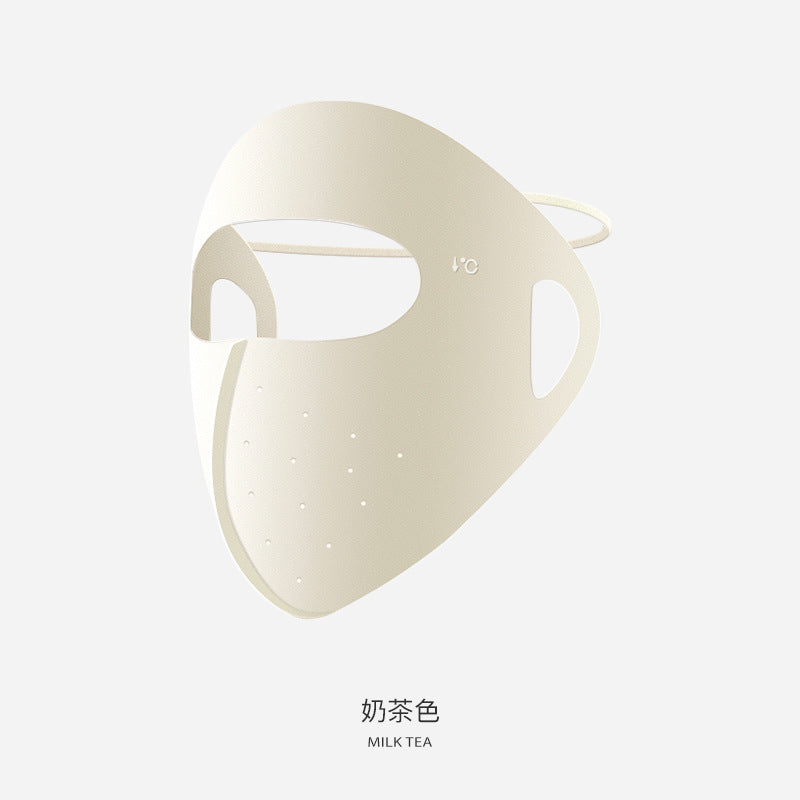 Sunscreen mask, full face sunshade, UV protection, cold silk, cool feeling hanging ears, adjustable thin dustproof and breathable sunscreen mask