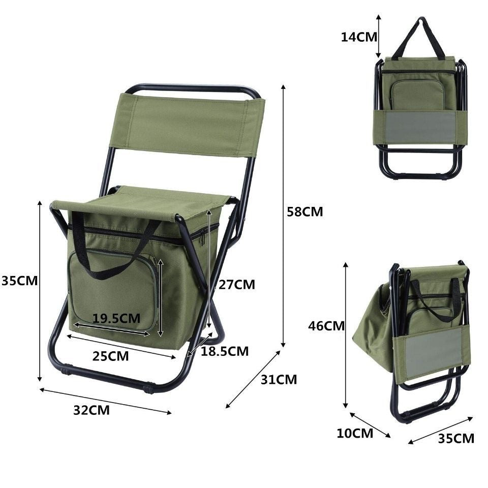 Portable outdoor folding chair three-in-one leisure chair outdoor camouflage pony camping fishing ice bag chair