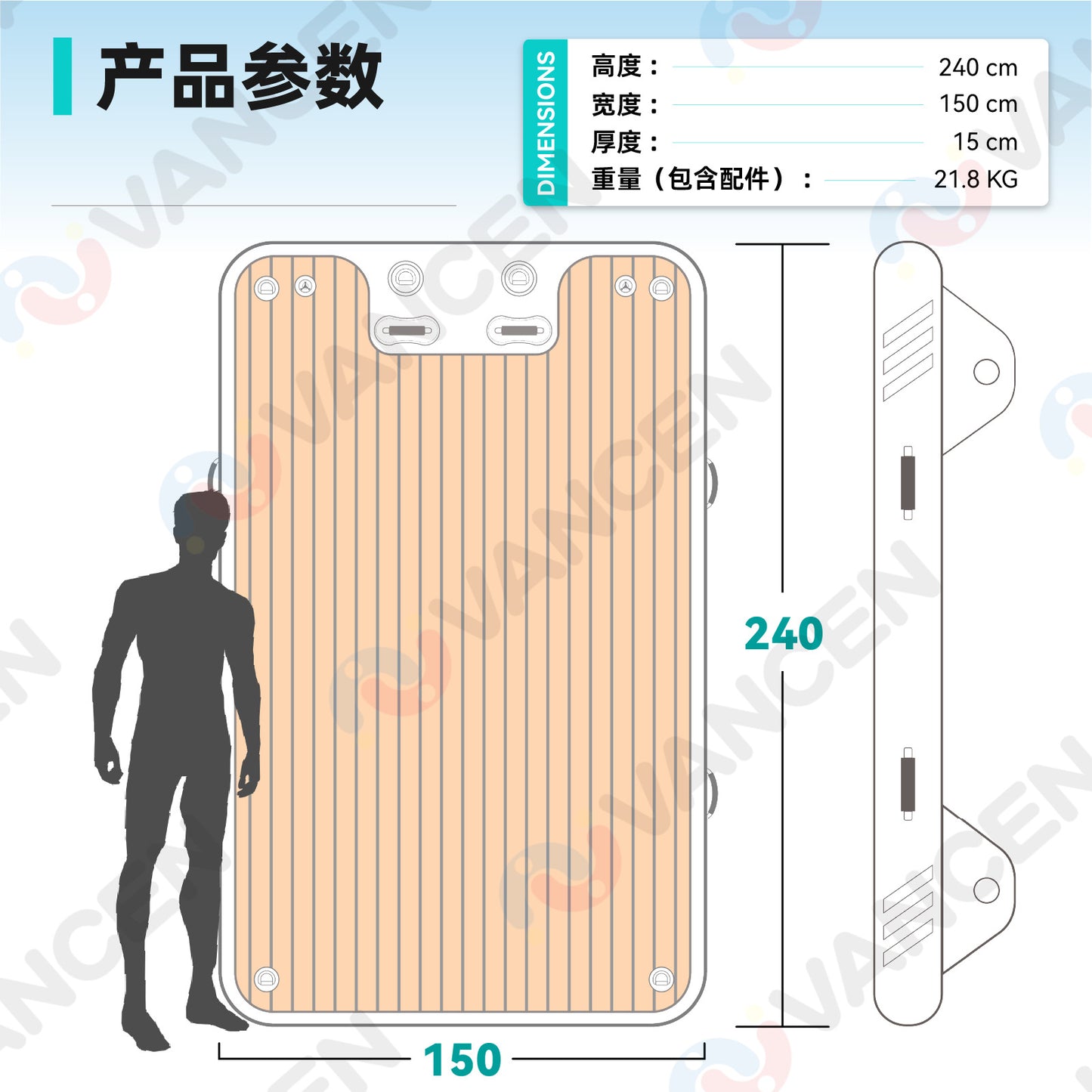 Outdoor water leisure inflatable floating row anti-skid mat yacht docking pontoon bridge marina platform floating bed floating platform free of construction