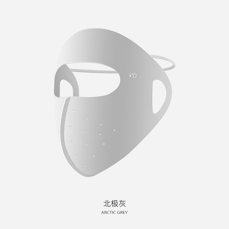 Sunscreen mask, full face sunshade, UV protection, cold silk, cool feeling hanging ears, adjustable thin dustproof and breathable sunscreen mask