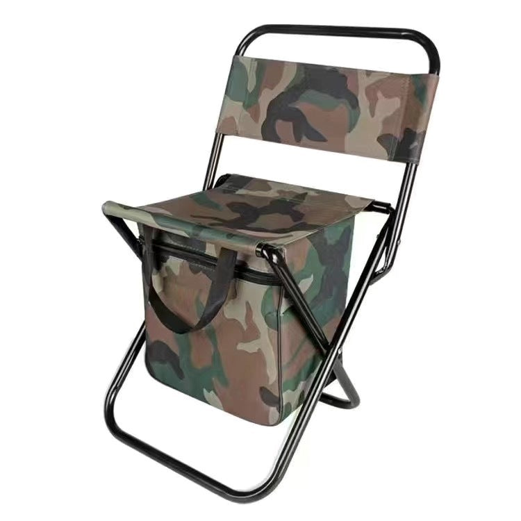 Portable outdoor folding chair three-in-one leisure chair outdoor camouflage pony camping fishing ice bag chair