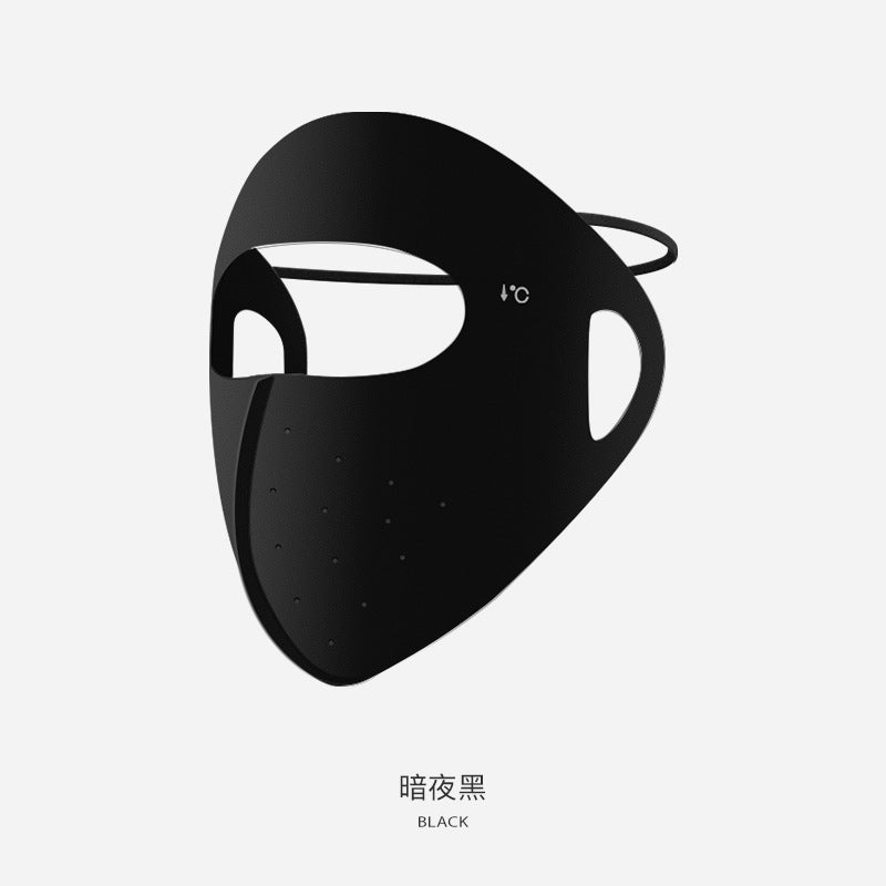 Sunscreen mask, full face sunshade, UV protection, cold silk, cool feeling hanging ears, adjustable thin dustproof and breathable sunscreen mask