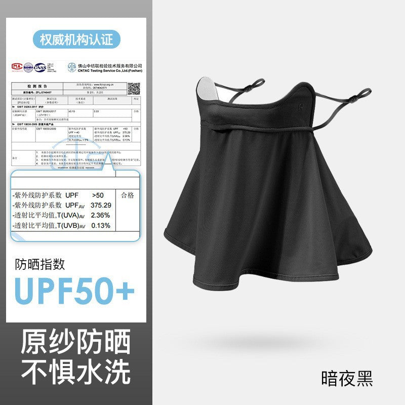 Sunscreen mask, full face sunshade, UV protection, cold silk, cool feeling hanging ears, adjustable thin dustproof and breathable sunscreen mask