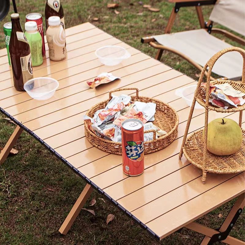 Outdoor folding table and chair egg roll table camping table and chair portable camping picnic table and chair stall table equipment set