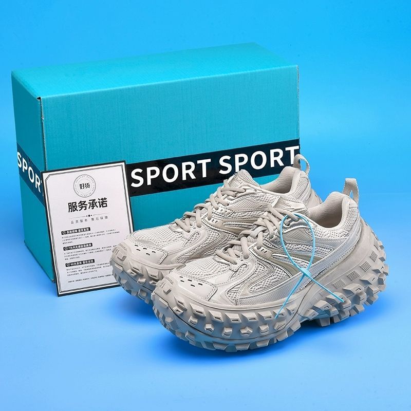 Increase tire shoes men's and women's 2024 new ins trend durian sole tank shoes Internet celebrity increase dad shoes women