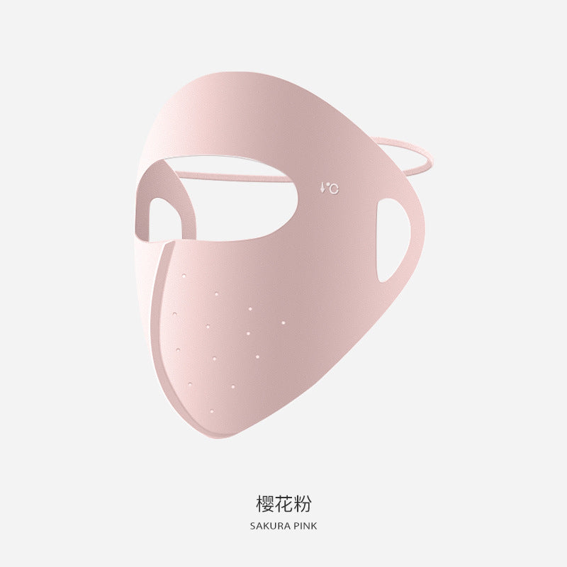 Sunscreen mask, full face sunshade, UV protection, cold silk, cool feeling hanging ears, adjustable thin dustproof and breathable sunscreen mask