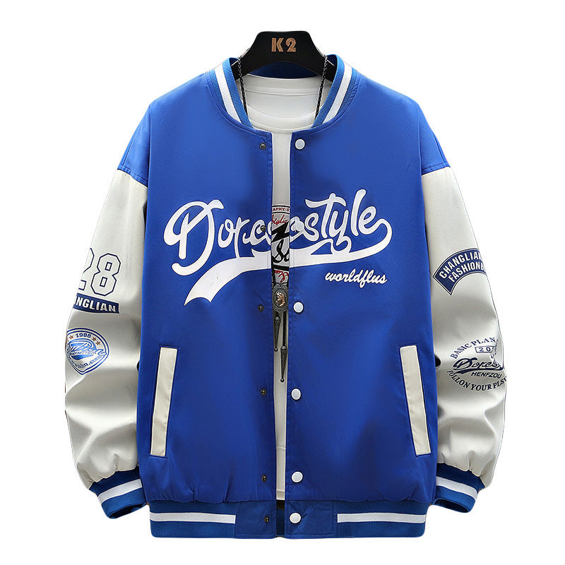 Baseball jersey men's 2025 spring new stand-up collar loose casual teen trend jacket student sports jacket