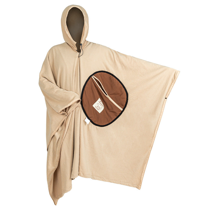 Multi-purpose cape sleeping bag outdoor camping fleece travel dirty sleeping bag warm wearable adult cape sleeping bag