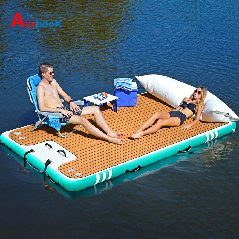 Outdoor water leisure inflatable floating row anti-skid mat yacht docking pontoon bridge marina platform floating bed floating platform free of construction
