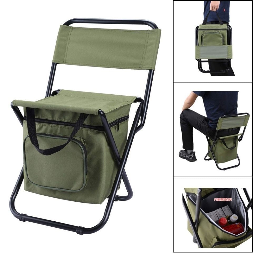 Portable outdoor folding chair three-in-one leisure chair outdoor camouflage pony camping fishing ice bag chair