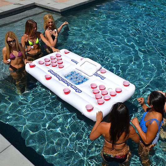 Inflatable beer table 28 cup holes floating water 22 holes 24 holes 20 holes table tennis game table entertainment ice trough spot