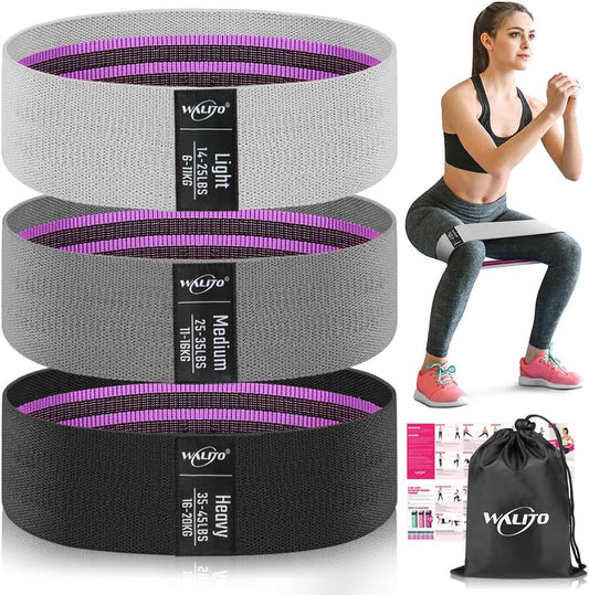 WALITO Resistance Bands for Legs and Butt, Fabric Exercise Loop Bands Yoga, Pilates, Rehab, Fitness and Home Workout, Strength Bands for Booty