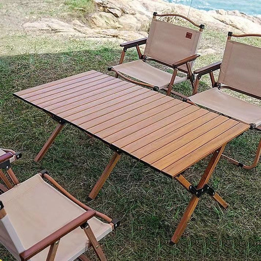 Outdoor folding table and chair egg roll table camping table and chair portable camping picnic table and chair stall table equipment set