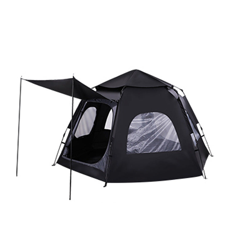 Extreme step tent Outdoor quick-opening hexagonal tent Camping Camping Park dinner 5-8 people Windproof sun protection tent